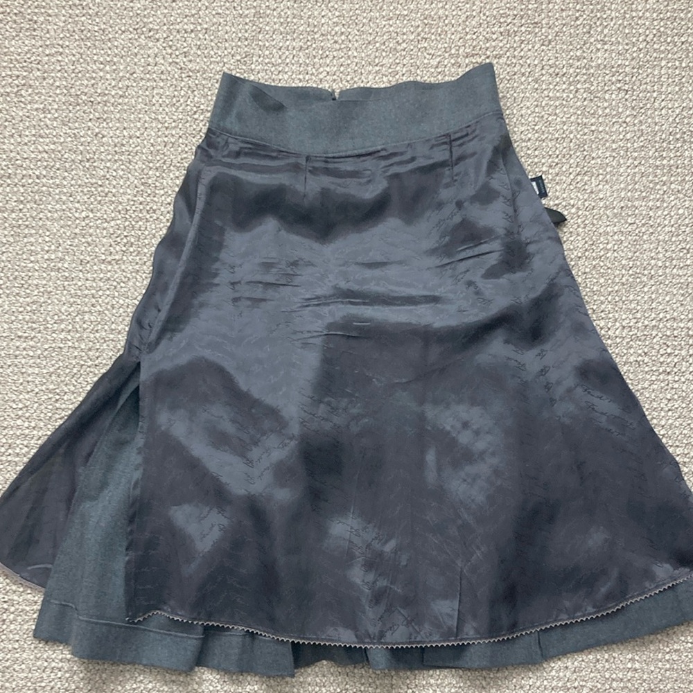 FENDI Gray Wool/Cashmere Blend Pleated High Waist Skirt, Size F40 - Picture 7 of 8